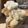 Fashion Faux Fur Winter Boots for Women Non Slip Plush Snow Boots Woman Thick Bottom Warm Cotton Shoes Platform zapatillas de mujer
