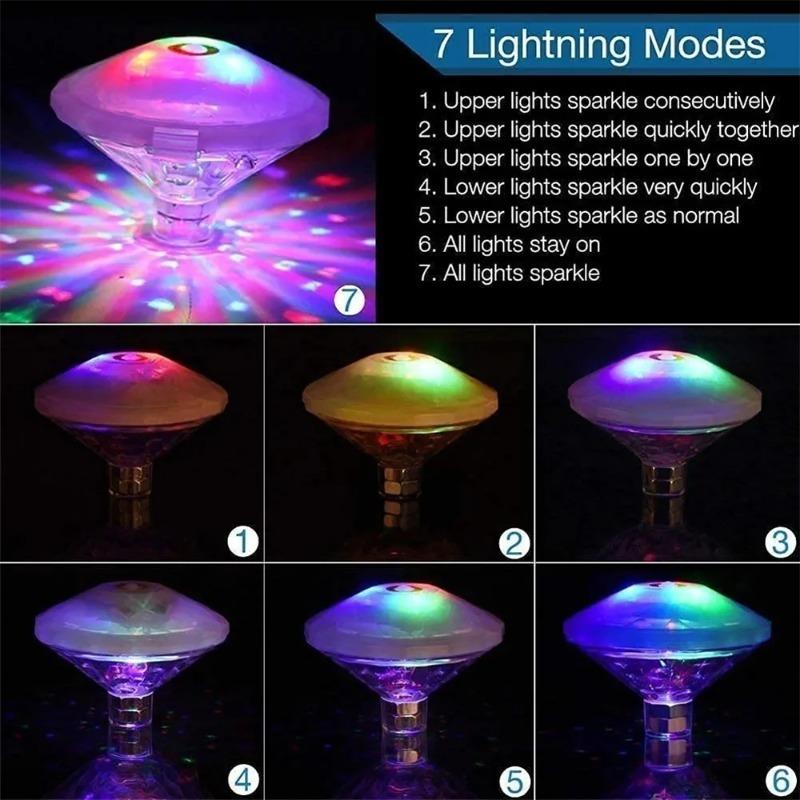 Battery-Powered RGB LED Floating Swimming Lights, Waterproof Color Shift Pool Lamps,Outdoor Garden Ornament for Christmas Parties & Holiday Gatherings