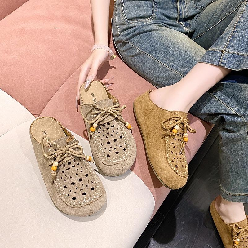 One Pedal and Half Drag Women's New Early Autumn Lazy Casual Fashion Versatile Single Shoes