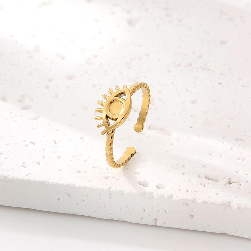 

Винтажные кольца из титановой стали с «глазом дьявола», с регулируемым размером, для женщин и мужчин, персонализированные нишевые кольца, ювелирные аксессуары