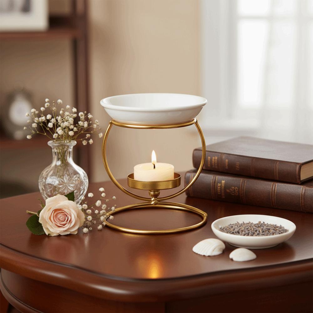 Minimalistischer ätherischer Öl-Brenner Eisen Aromatherapie Kerzenhalter Meditationsraum