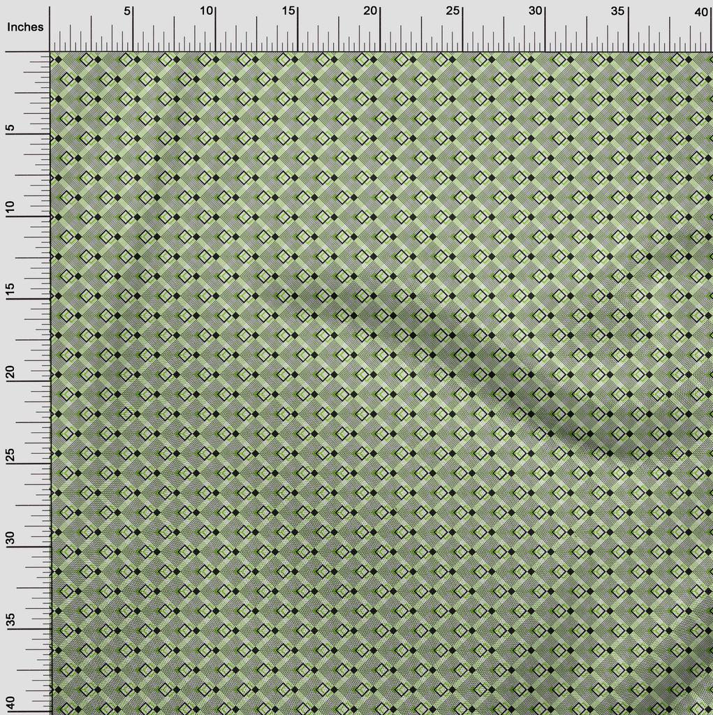 oneOone Cotton Flex Green Fabric Geometric Sewing Craft Projects Fabric Prints By Yard 40 Inch