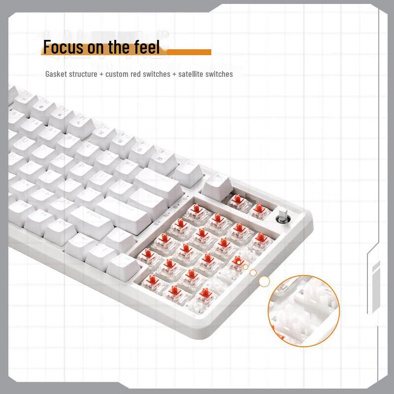 Lenovo MK9 Pro Mechanical Gaming Keyboard (Red Switch, Triple Mode)