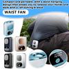 Portable Waist Hanging Fan Mini Outdoor Cooling Device Rechargeable Long Battery Life Lightweight Personal Fan for Travel and Sports