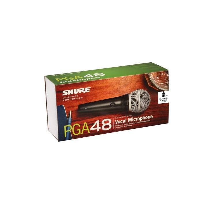 SHURE PGA48-XLR-J Dynamic Vocal Microphone (Cardioid/Switch/XLR Cable) - Black