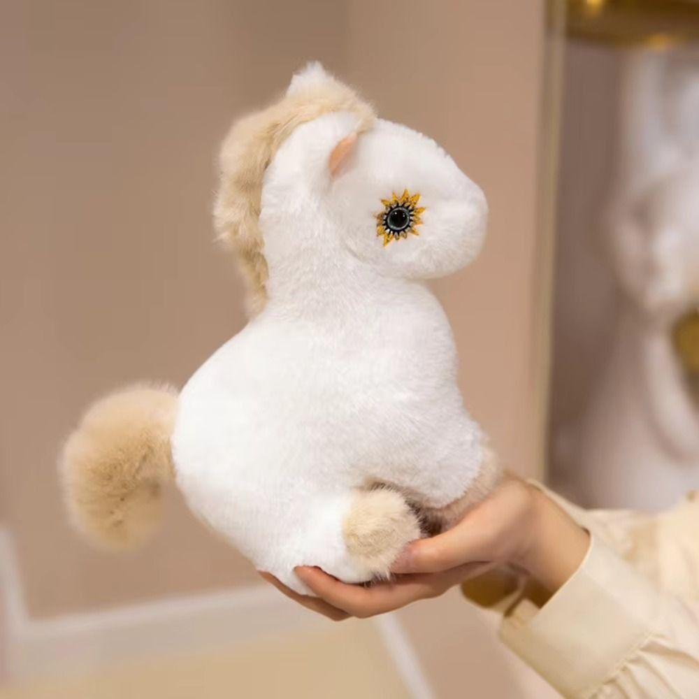 Big Mane Horse Plush Toys Stuffed Cartoon Horse Stuffed Toy Sitting Foal Plush Doll Kids Gift