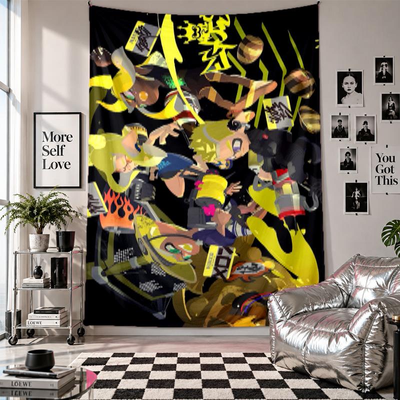 Wall TapestrySplatoon Art Hanging Cloth Decorative Background Cover for Room Decoration