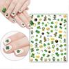 St. Patrick's Day Self-Adhesive Nail Art Stickers Decals Shamrocks Nail Stickers for Nail Supply Clover Leprechaun Dragon Luck of The Irish Nail Decal