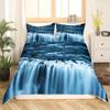 Waterfall Duvet Cover Set Natural Scenery Quilt Cover Pillowcase Landscape Forest Waterfall Queen Size Polyester Bedding Set