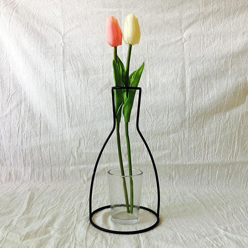 Home Party Decoration Vase Abstract Black Lines Minimalist Abstract Iron Vase