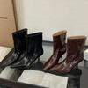 Winter New Fashion Ankle Short Boots Women Pointed Toe Elegant Thin Low Heel Dress Ladies Pumps Shoes