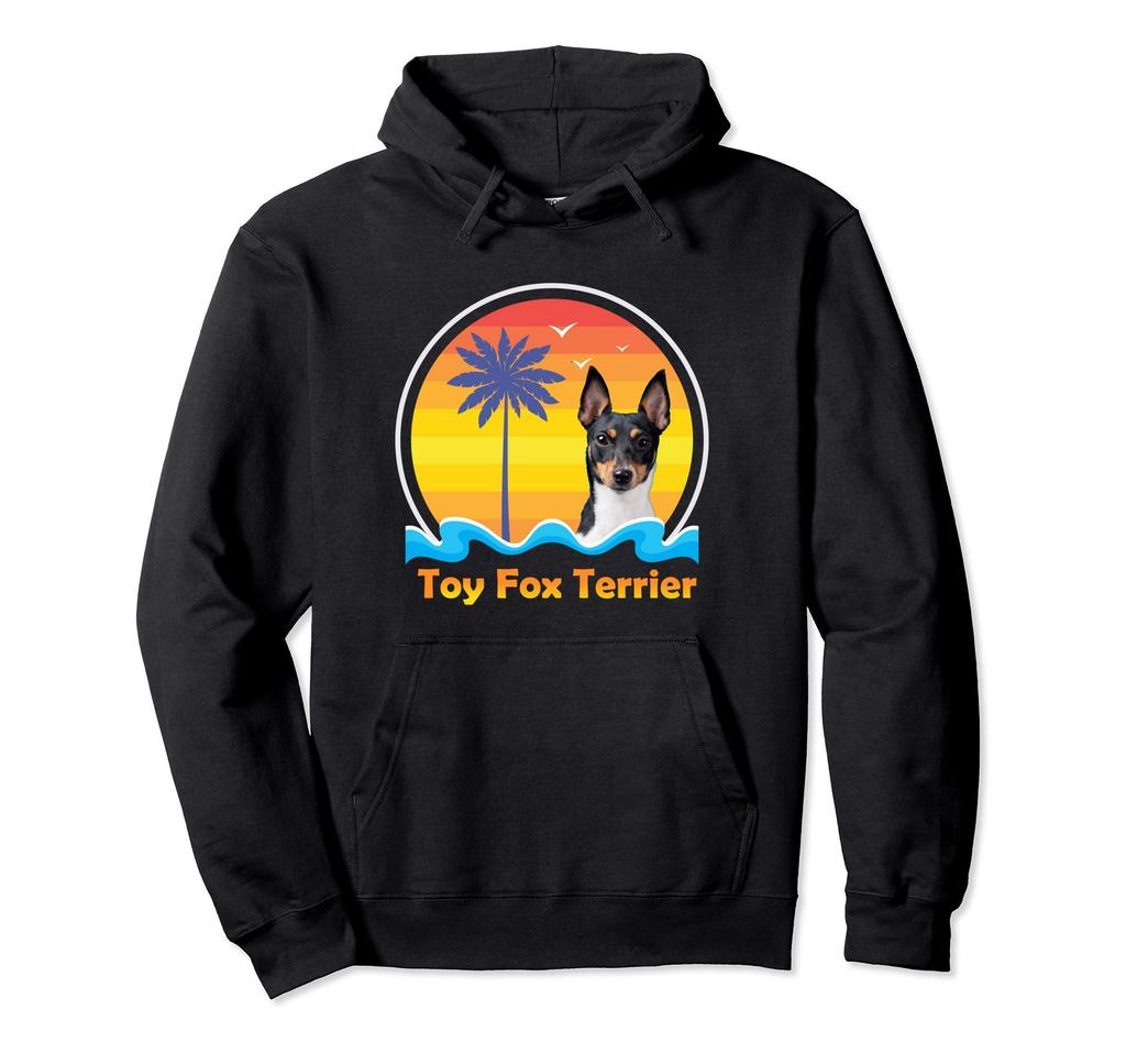 Vintage Sunset Dog Toy Fox Terrier Hoodie
