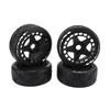 4PCS RC Rally Tires 17mm Rugged Plastic 1 8 RC Car Wheel Tyres for Entertainment Black