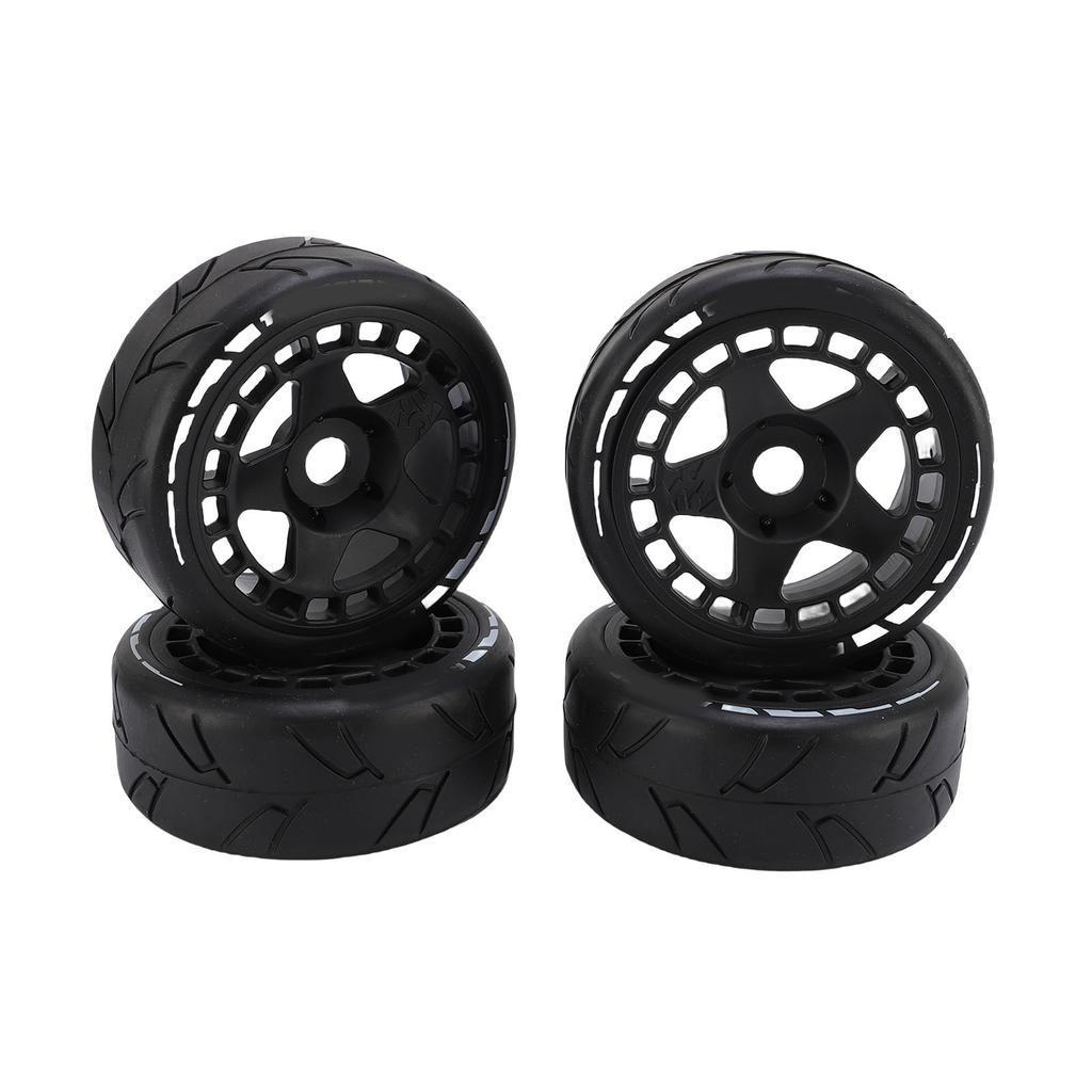 4PCS RC Rally Tires 17mm Rugged Plastic 1 8 RC Car Wheel Tyres for Entertainment Black