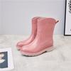Rain shoes women's new fashion rain boots waterproof and non-slip water shoes lightweight four-season water boots wear-resistant adult