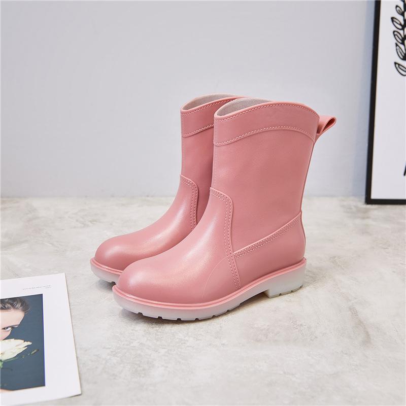 Rain shoes women's new fashion rain boots waterproof and non-slip water shoes lightweight four-season water boots wear-resistant adult