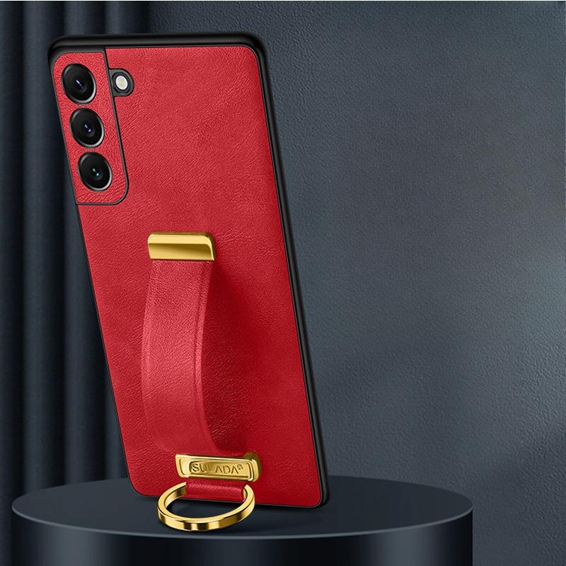 

Подходит для чехла для телефона Samsung S25ultra, кольцо, подставка-браслет, противоударный кожаный чехол для бизнеса Samsung S24plus Samsung Galaxy S22