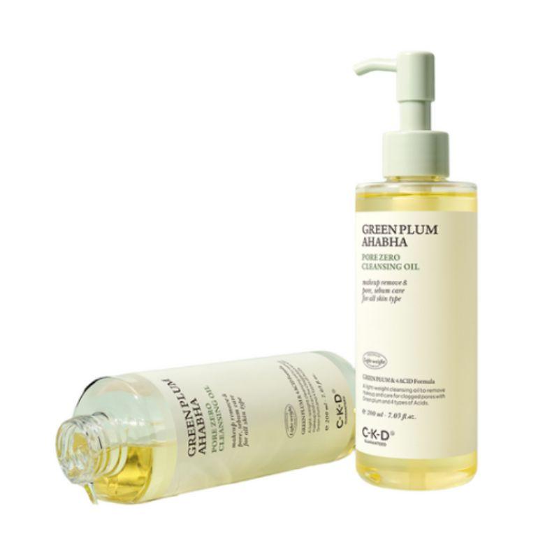 CKD Green Plum AHA BHA Texture Zero Cleansing Oil 200ml – Deep Pore Makeup Remover & Gentle Exfoliating Cleansing Oil