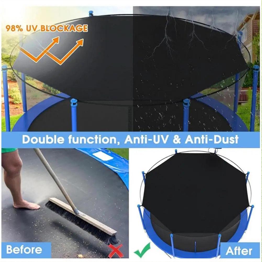 6/8/10ft Trampoline Cover Anti-UV Trampolines Sunshade Accessories Waterproof Trampoline Roof for Outdoor Backyard Playground