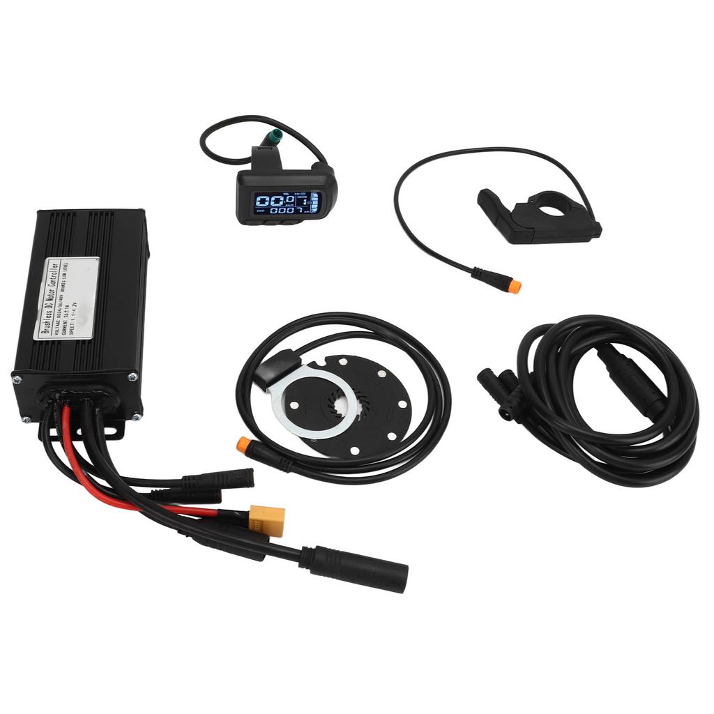 DC24V 36V 48V 26A 3 Modlu Fırçasız Kontrolcü ve EN06 Panelli Elektrikli Bisiklet Başparmak Gaz Kolu