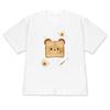 Korean Aesthetic Bear Toast Tshirt for WOMEN Girl Cute Breakfast Themed Short Sleeve Casual Versatile Crew Neck Tee Y2k Top