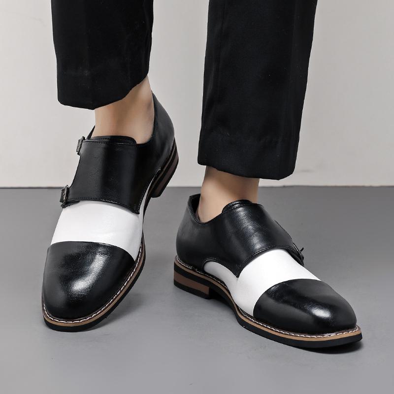 Fashion Fashion New Pointed Mixed Color Shoes For Men Luxury Designer Monk Strap Loafers Formal Wedding Prom Dress Homecoming Footwear