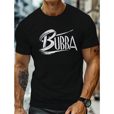 Taglie europee Stile BUBBA Design Testuale Stampato, Maglietta da Uomo Girocollo Manica Corta, T-Shirt Casual Comoda Leggera per l'Estate
