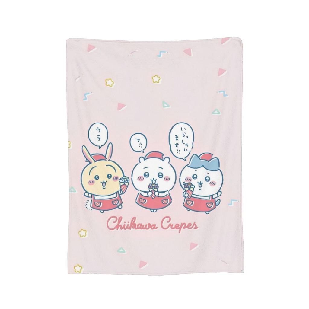 C-Chiikawaa White Momonga Blankets Fleece Spring/Autumn  Multi-function Super Warm Throw Blankets for Bedding Couch Rug Piece