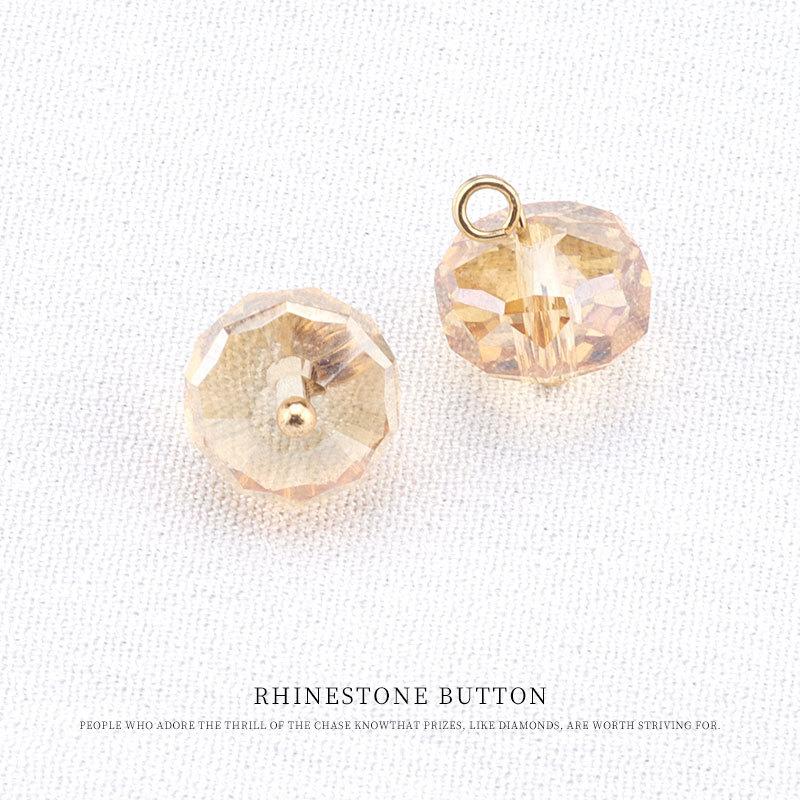 5pcs Cut Face Flower Tray Crystal Button Women'S Shirt Cardigan Children'S Buttons Cheongsam Hanfu Tang Style Button Accessories