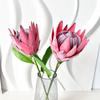Fake Flower Decoration Soft Fake King Protea Artificial Thistle Flower Flocking Simulation Flower For Bouquet Decoration Home