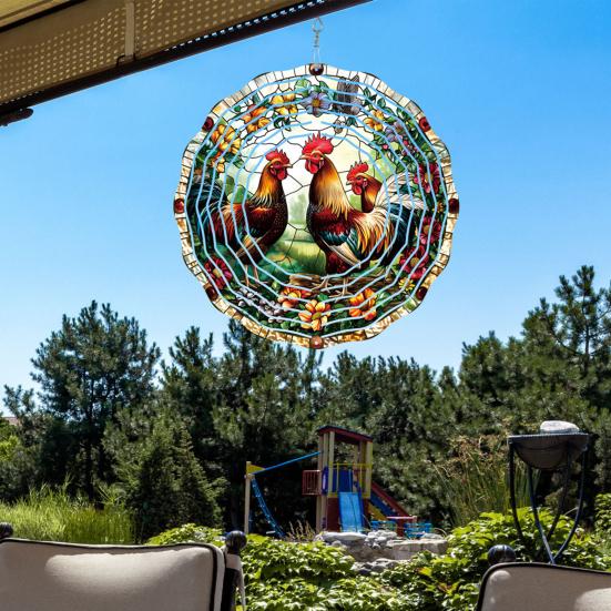 Dragonfly Wind Spinner Bird Kinetic Spinner Hanging Animated Wind Spinner with 3D Animation Effect for Outdoor Yard Garden Decoration
