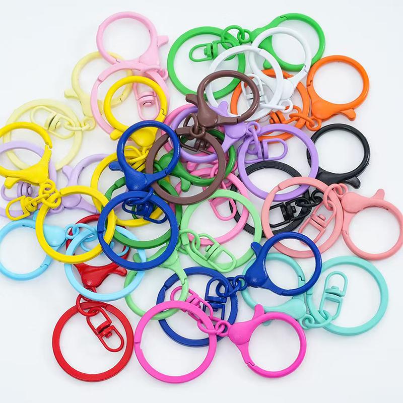 10Pcs Multicolor Keyring Lobster Clasp Hooks With Adjustable Buckle For Making Keychain Diy Bags Doll Hook Jewelry Accessories