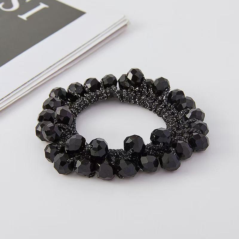 Shiny Crystal Woven Hair Band High Ponytail Elegant Hair Rope Rubber Band Chic Hair Ties Hair Accessoires Elastic Hair Bands