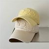 Embroidered Floral Baseball Cap For Women Sun Protections Breathable Acrylic Adjustable Belt Hat