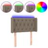VidaXL Tête de Lit à LED Meuble de Chambre à Coucher Accessoire de Lit Simple Tête de Cadre de Lit Intérieur Taupe 3123550