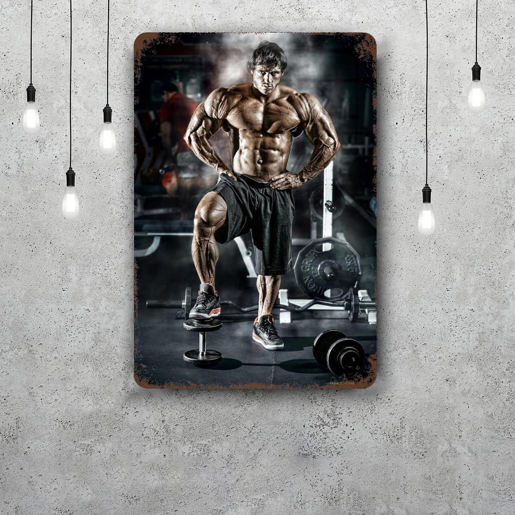 Bodybuilding Funny Bar Metal Sign Retro Plaque Vintage Sign Alcohol Drinker Pub Club Man Cave Kitchen Wall Decoration