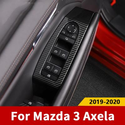 Nerezová oceľ Panel lakťovej opierky dverí auta Tlačidlá na sťahovanie okien Kryt Dekoratívne nálepky Pre Mazda 3 Axela   BP