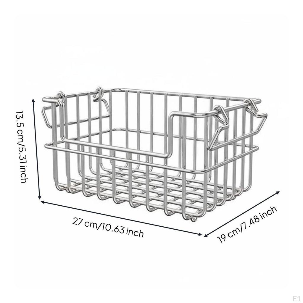 Stainless Steel Wire Basket Heavy Duty Organizer RustResistant Stackable Bin for