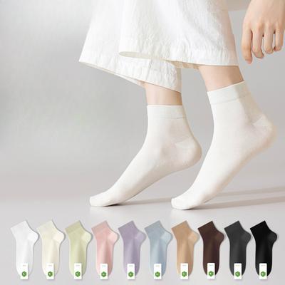 Female Spring and Summer Cotton Sweat Absorbing Antibacterial Deodorant Boneless Tube Socks