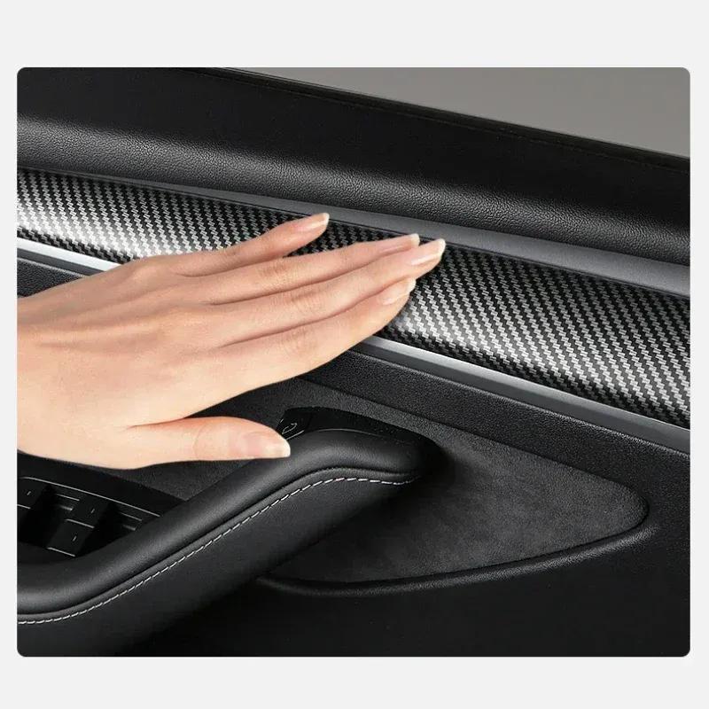 Dashboard Trim Strip for Tesla Model 3 Y Center Console Panel Sticker Cover Carbon Fiber ABS Modely Car Accessories 2017-