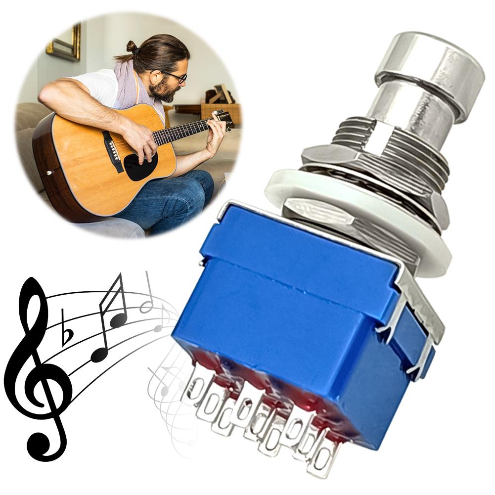 5 Stück Gitarreneffektpedal 3PDT Fußschalter 9-polig Rastend Stomp Druckknopf Fußschalter True Bypass Lötösen Gitarrenzubehör