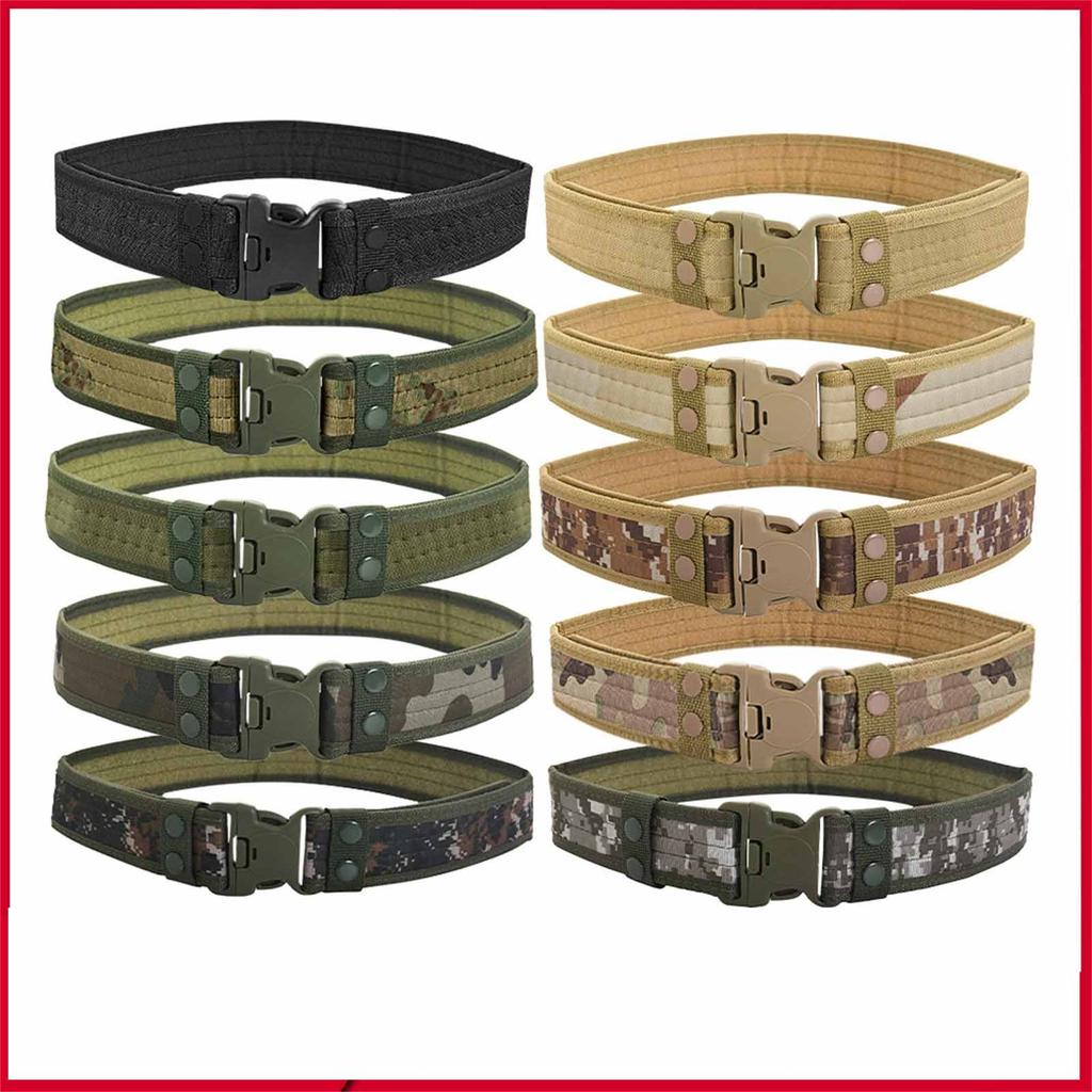 Student Training Belt – Camouflage Canvas Outdoor Belt with Plastic Buckle, Military Adjustable Waist Belt