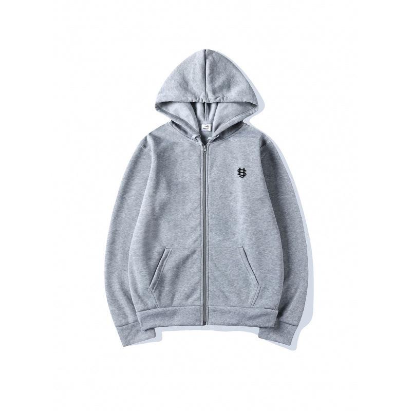 Hanorac cu glugă și fermoar, casual, larg, cu logo mic - Mărimi mari disponibile