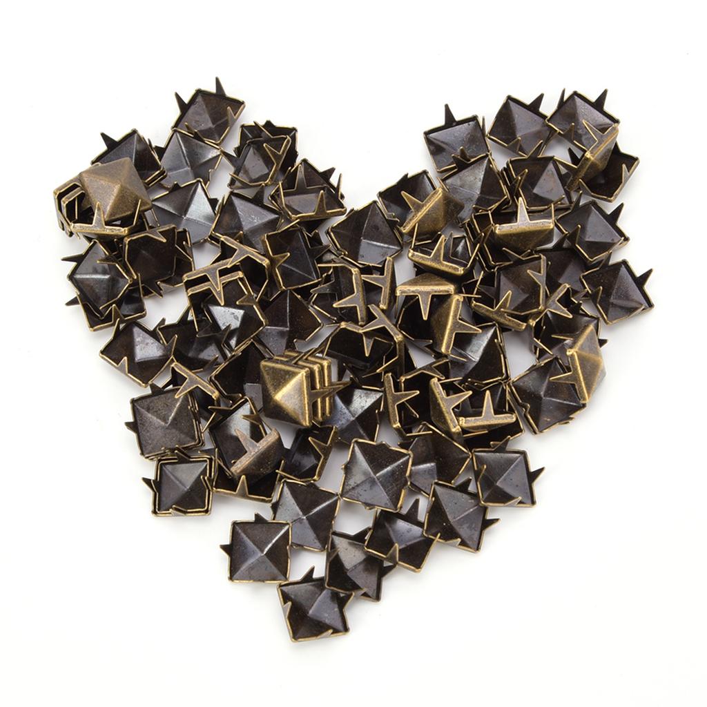 100 SZTUK 9 MM Mosiądz Miedź Kwadratowe Nity Odzież Buty Torba Akcesoria do Dekoracji Skóry