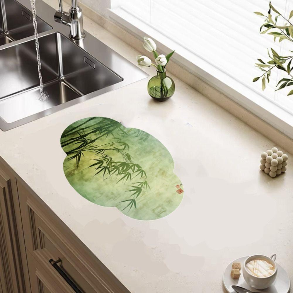 Non-slip Kitchen Drying Mat Super Absorbent Tableware Pad Coffee Machine Mat  Table Decor