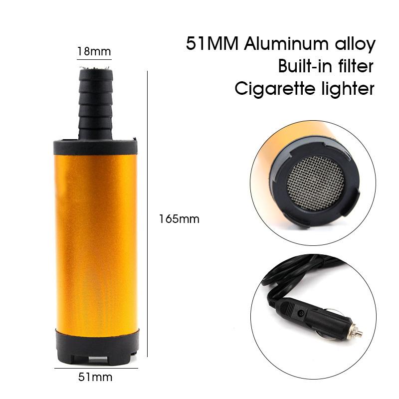 51MM Electric Submersible Pump For Pumping Diesel Oil Water Fuel Transfer Dc 12V 24V Volt Mini Car Kerosene Suction Pump 20L/min