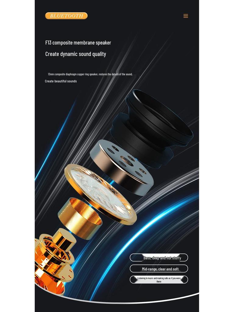 25 New H7 Bluetooth Noise-Cancelling Wireless Semi-In-Ear Universal Sports Gaming Headphones