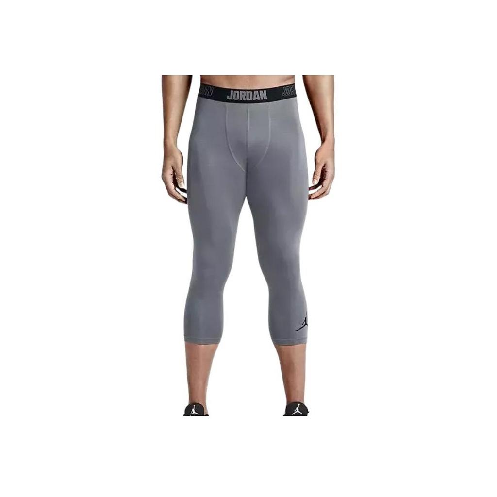 Jordan Brand Running Quick-Dry Compression Three-Quarter Pants Men Bottoms Gray 724777-065