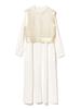 B:MING LIFE STORE by BEAMS Women's Glitter Knit Vest and Shirt Dress Set (Sizes S-M) White/Beige