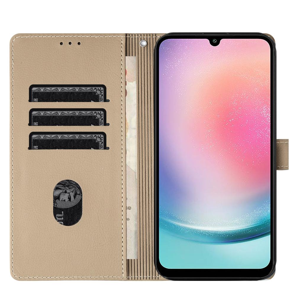Cartoon Elephant Magnetic Cards Solt Wallet Flip Case For Samsung S25 Ultra S24 Plus S23 S22 A16 A26 A36 Stand Book Pocket Cover